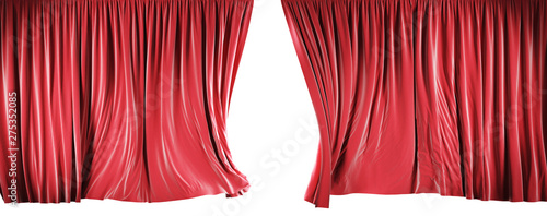 Theater curtains isolated on white background with clipping path.