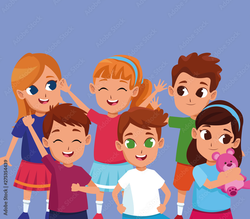 Cute happy kids smiling cartoons Cute happy kids smiling cartoons
