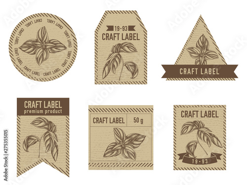 Craft labels with basil