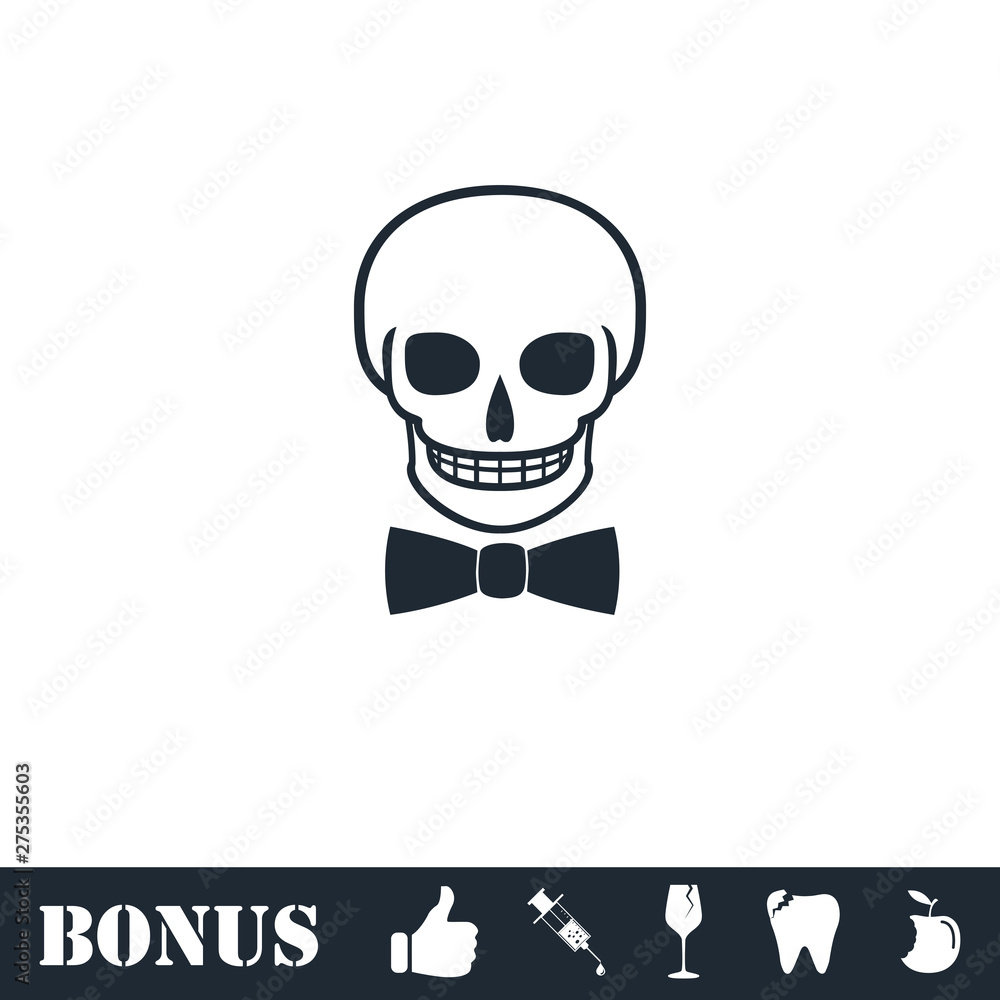 Skull icon flat Skull icon flat