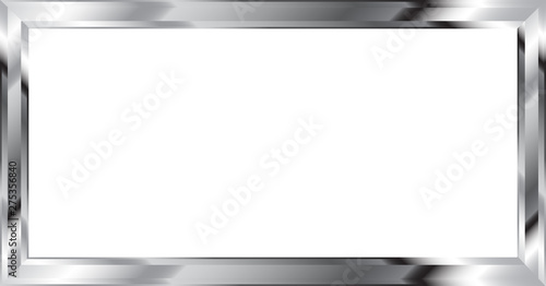 Silver Metal Picture Frame On White