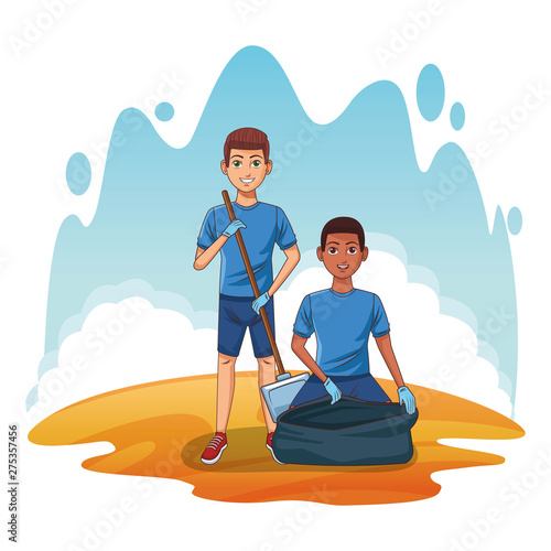 cleaning service person avatar cartoon character