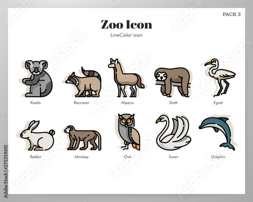 Zoo icons LineColor pack
