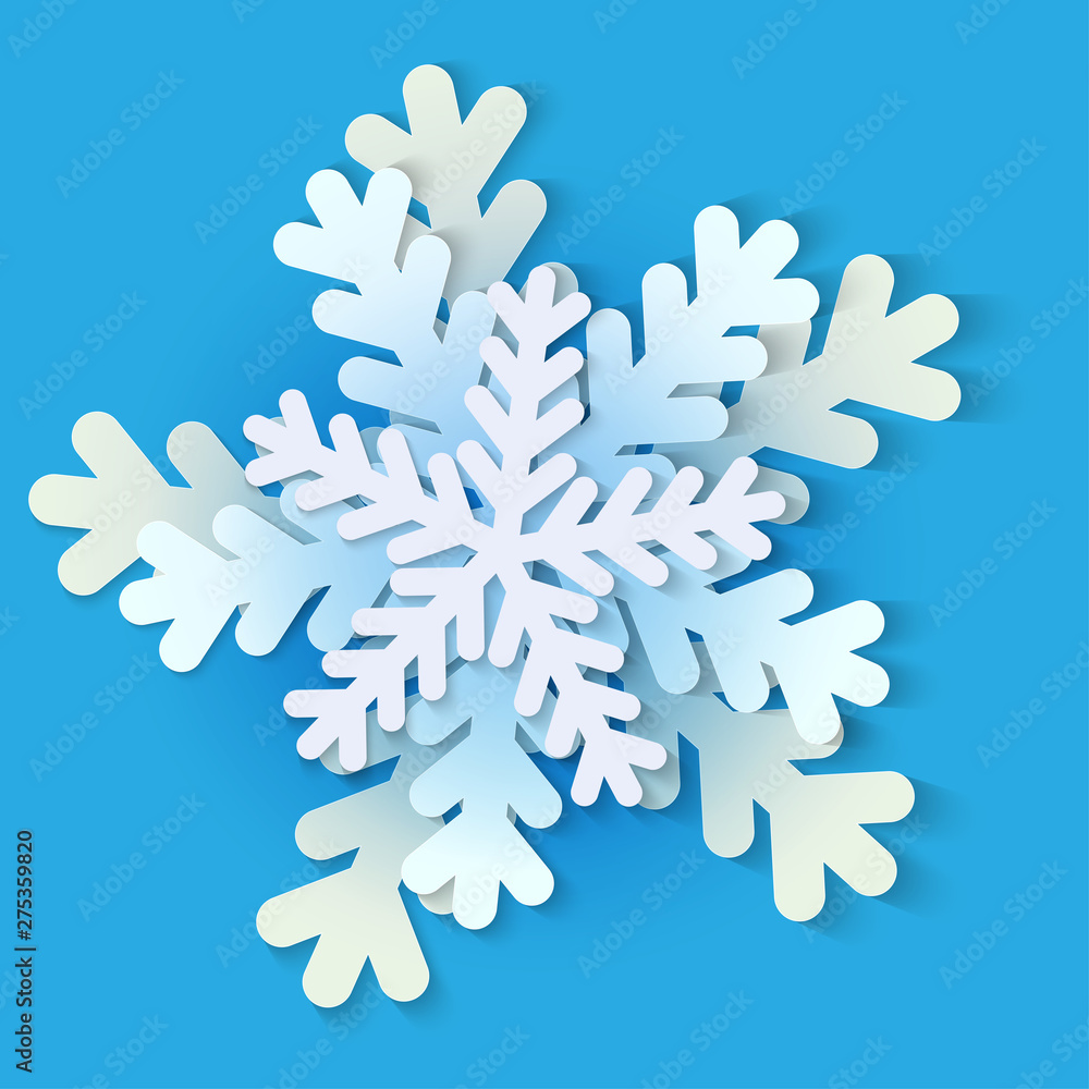 Vector white and blue christmas paper snowflake Vector white and blue christmas paper snowflake
