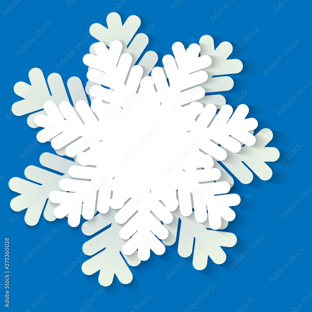 Vector white and blue christmas paper snowflake Vector white and blue christmas paper snowflake