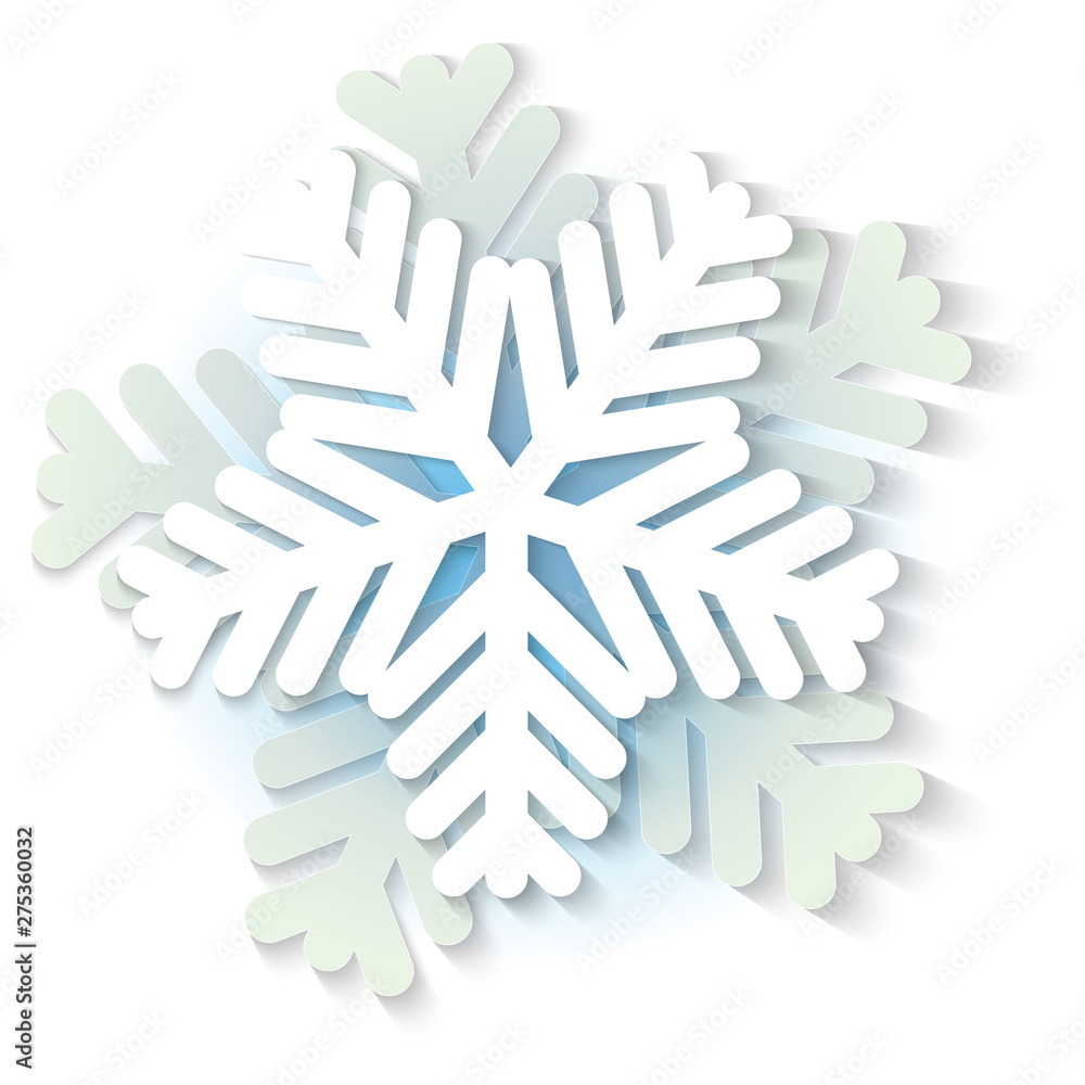 Vector white and blue christmas paper snowflake Vector white and blue christmas paper snowflake
