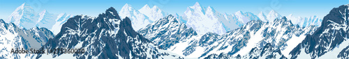vector karakoram himalayan panorama