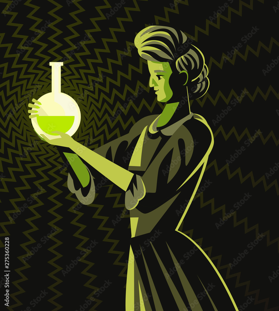 Εκτύπωση καμβά marie curie woman scientific radioactive experiment