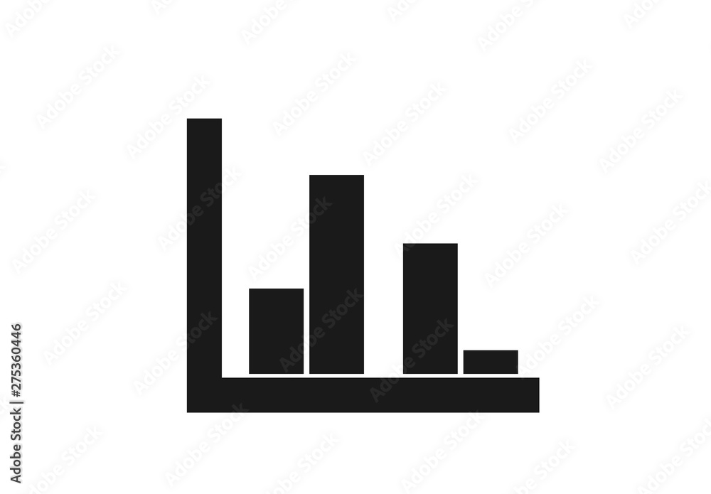 multiple bar histogram icon. multi-bar chart in simple style