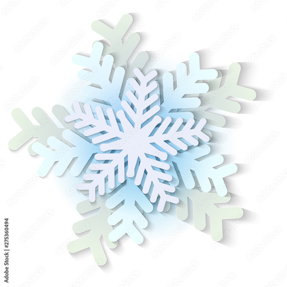 Vector white and blue christmas paper snowflake Vector white and blue christmas paper snowflake