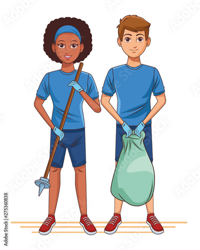 cleaning service person avatar cartoon character