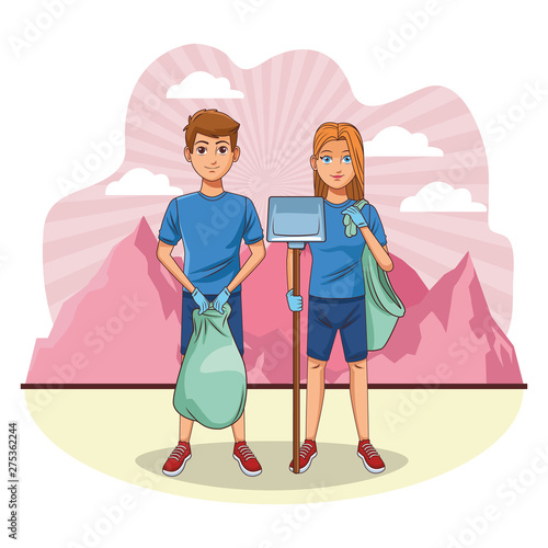 cleaning service person avatar cartoon character