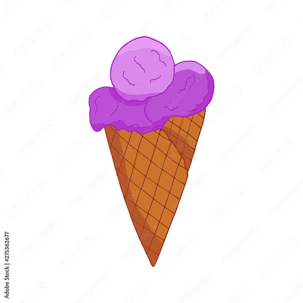 Hand drawn lavander ice cream. Hand drawn lavander ice cream.