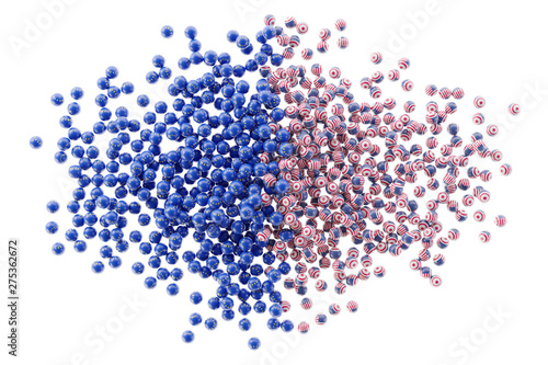 Political relationships between Europe and USA, original 3d rendering