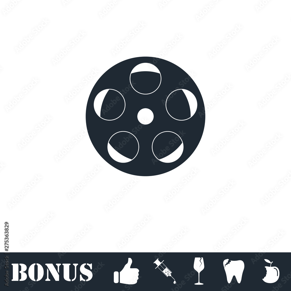 Reel film icon flat