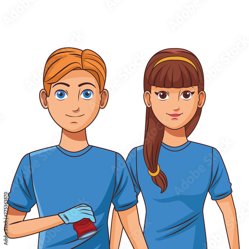 cleaning service person avatar cartoon character