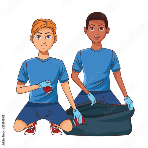 cleaning service person avatar cartoon character