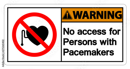  Warning No Access For Persons With Pacemaker Symbol Sign Isolate On White Background,Vector Illustration