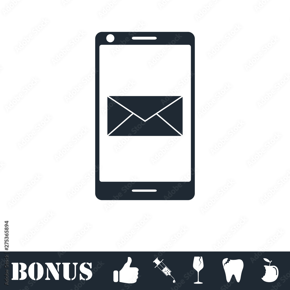 Smartphone email or sms icon flat Smartphone email or sms icon flat