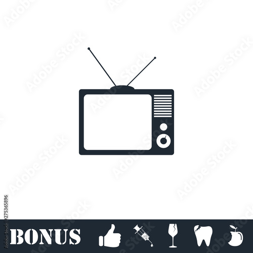 TV icon flat