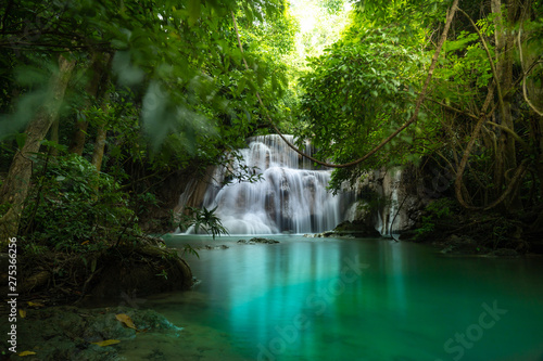 Huay Mae Kamin waterfall  Srinakarin Dam National Park in Kanchanaburi  Thailand