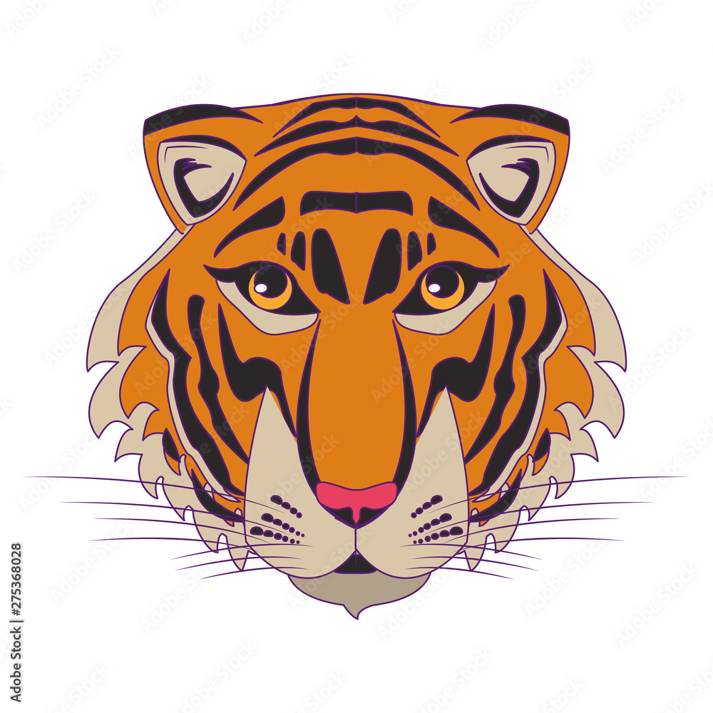 Obraz premium bengal tiger face icon cartoon