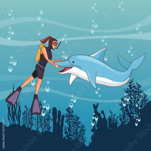 scuba diving avatar cartoon character