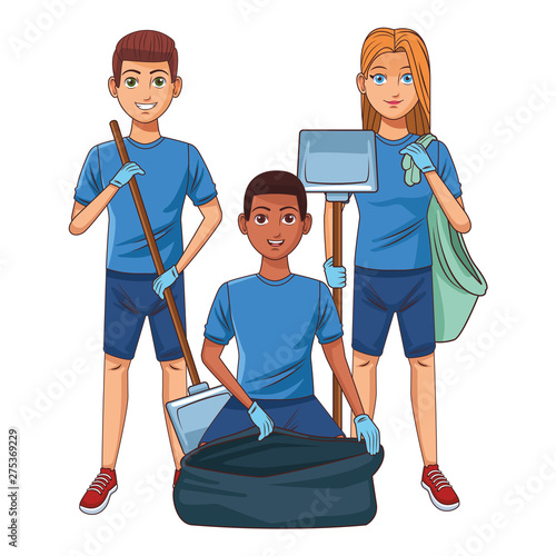 cleaning service person avatar cartoon character
