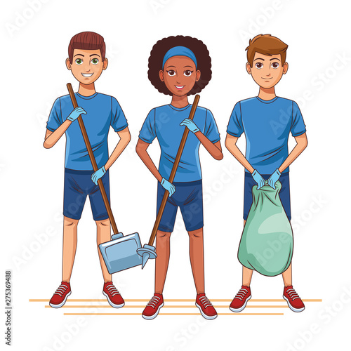 cleaning service person avatar cartoon character