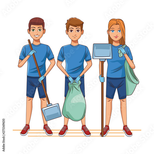 cleaning service person avatar cartoon character
