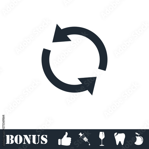 Recycle arrow icon flat