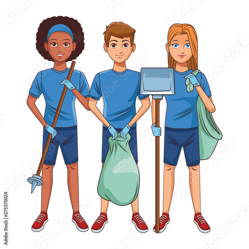 cleaning service person avatar cartoon character