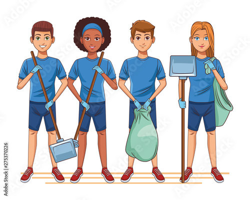 cleaning service person avatar cartoon character photo