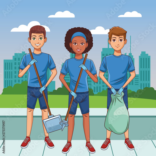 cleaning service person avatar cartoon character