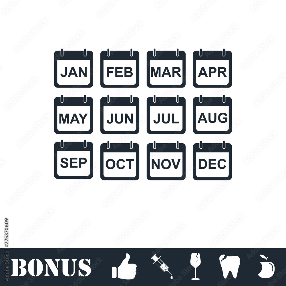 Calendar icon flat Calendar icon flat