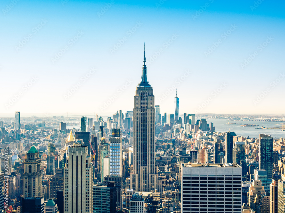 Fototapeta premium Widok rano na Manhattanie w Nowym Jorku