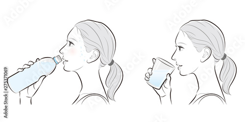 女性の横顔, 熱中症対策