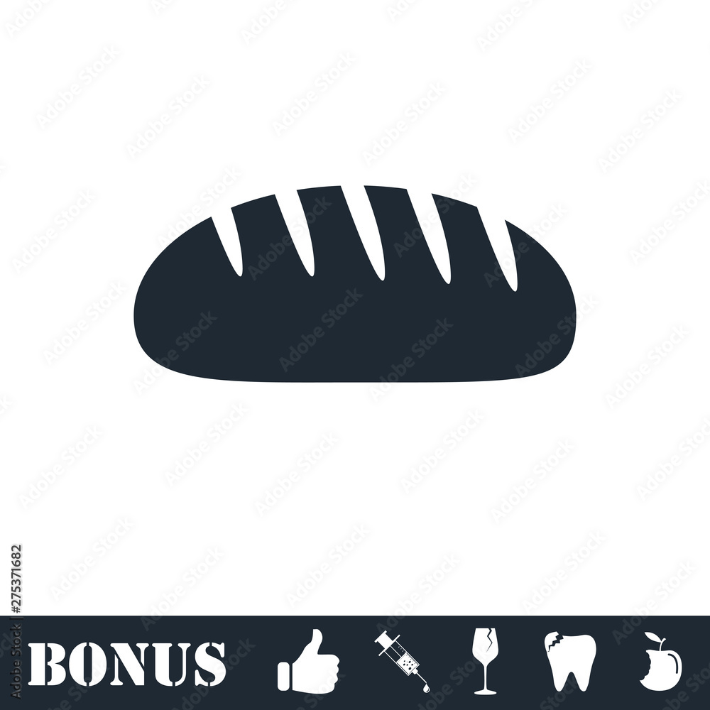 Bread icon flat Bread icon flat