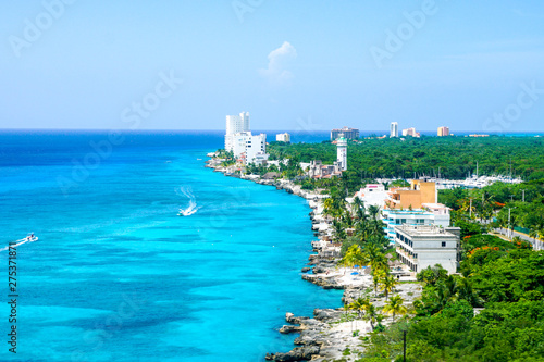 Arial Beach View of Cozumel Mexico. photo