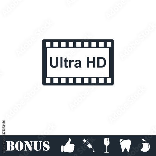 TV Ultra HD icon flat photo