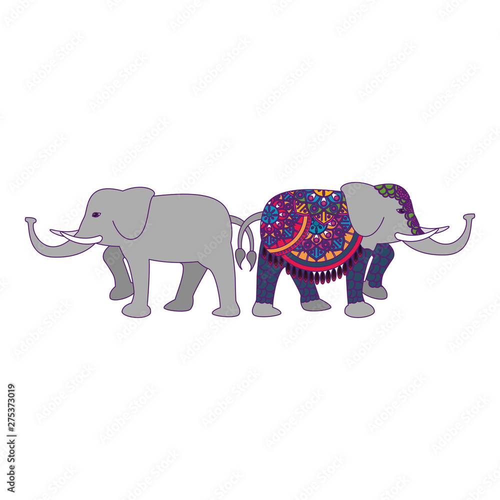 Fototapeta premium grey elephant icon cartoon isolated