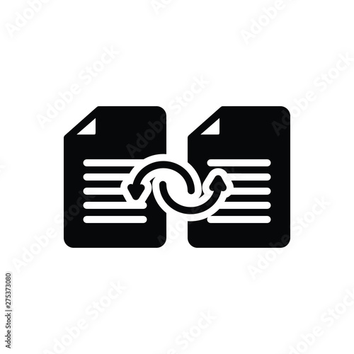 Black solid icon for sharing document
