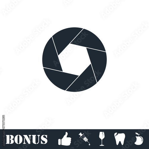 Diaphragm icon flat