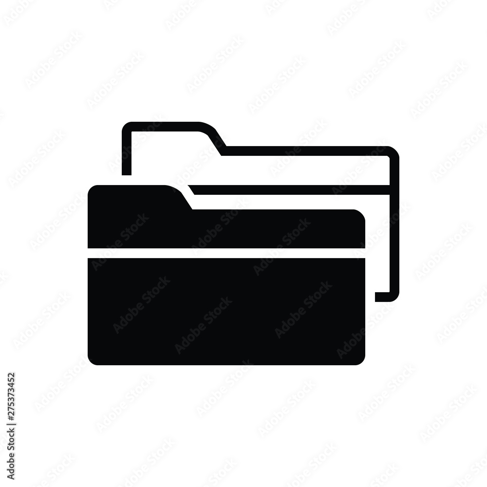Black solid icon for folders file Black solid icon for folders file