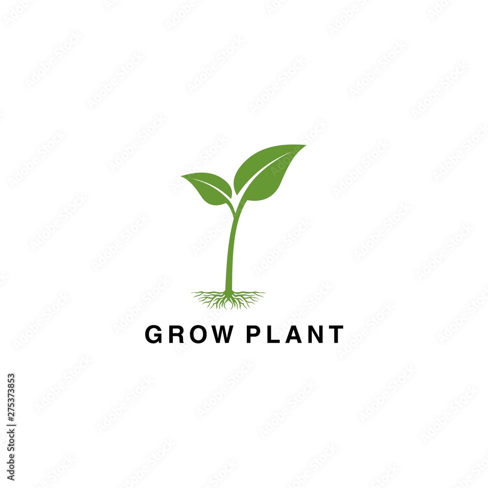 grow plant logo design