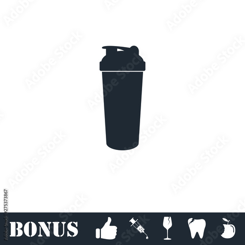 Cocktail shaker icon flat