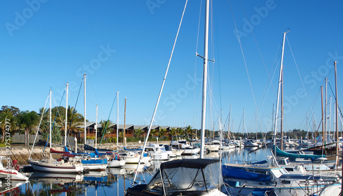 Bild auf Leinwand Tropical Marina Landscape View. Tin Can Bay.