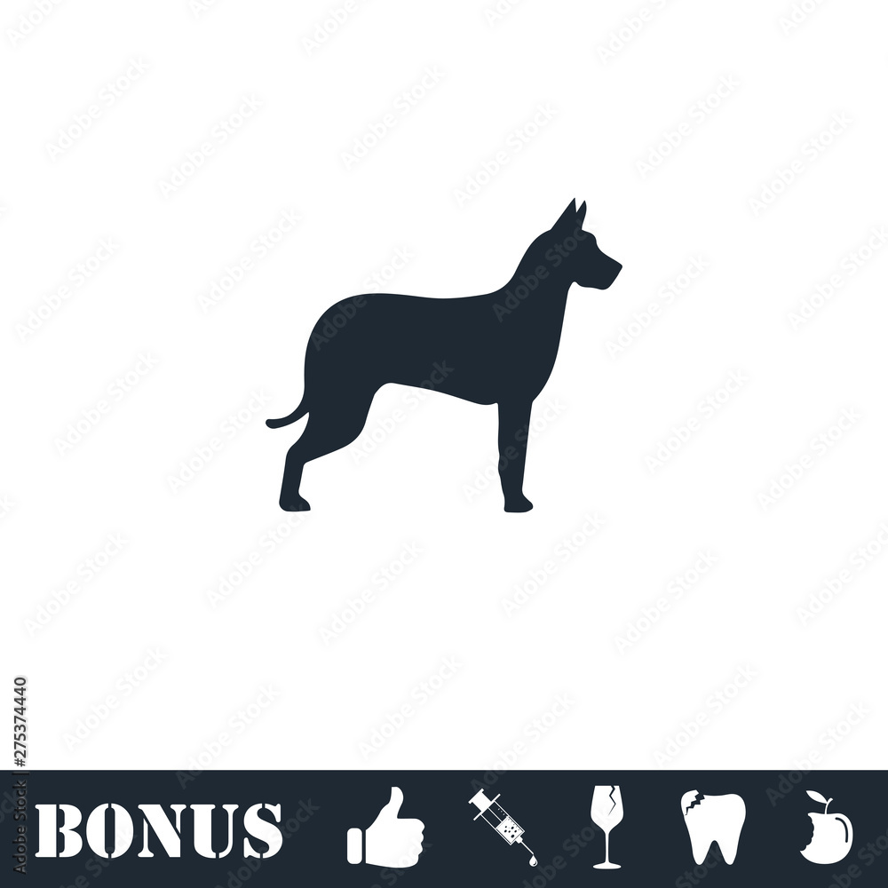 Dog icon flat