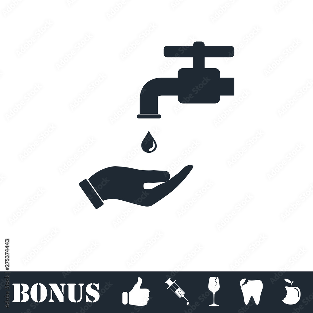 Wash your hands mandatory icon flat Wash your hands mandatory icon flat