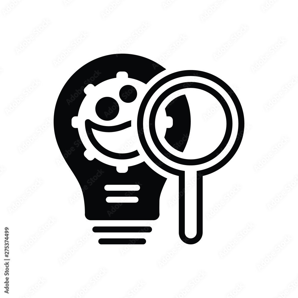 Black solid icon for innovation research
